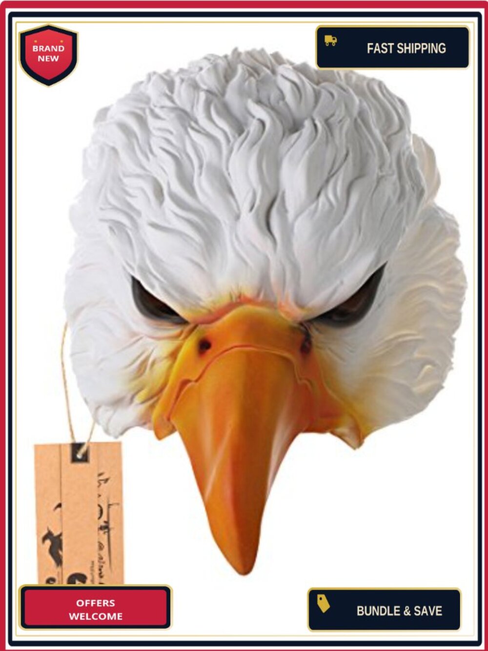 Yu Feng Eagle Half Face Mask Latex Halloween Costume Cosplay Party